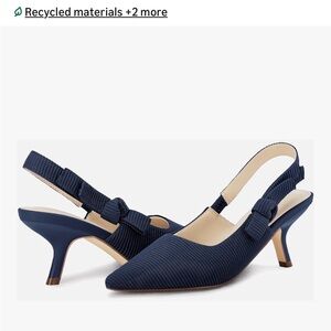 Congo Elegant Navy Slingback Heels - 9 1/2 worn once